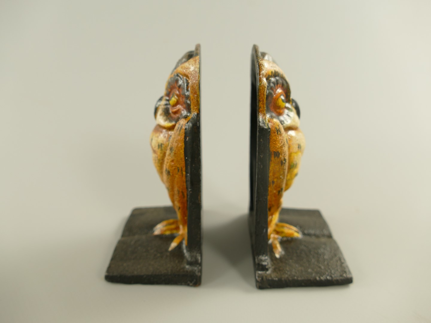 Buchstürzen Eule Antik Eisen Farbe H.11cm Set/2