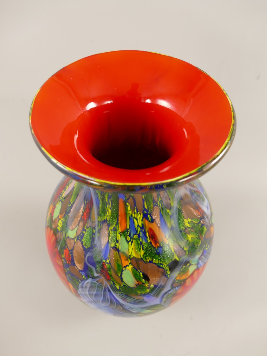 Glas Vase Murano farbe H.37x22cm
