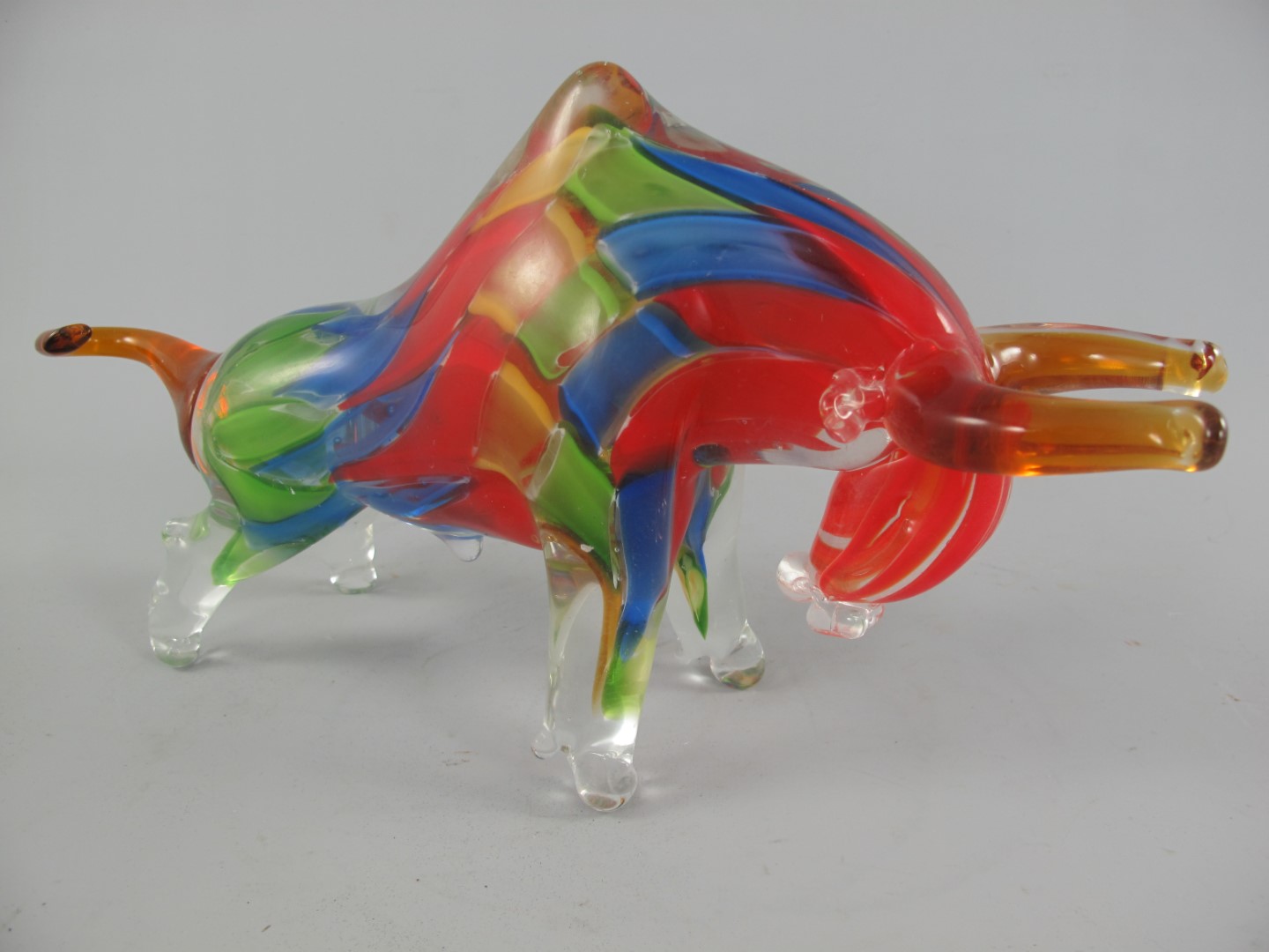 Glasfigur Bülle farbe L.36x19cm