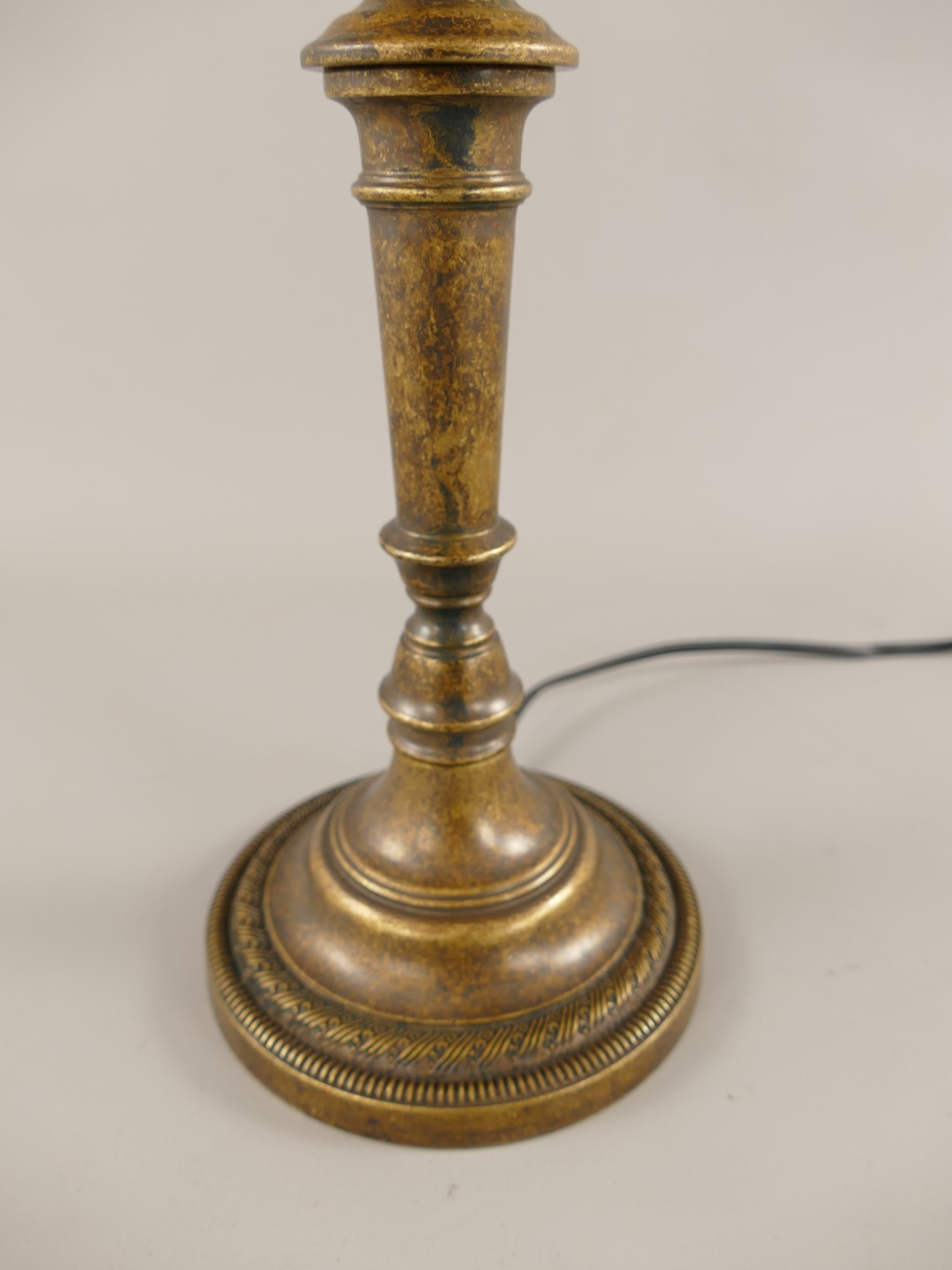 Pilzlampe Messing brün(Glas farb. Cognac) H.40cm
