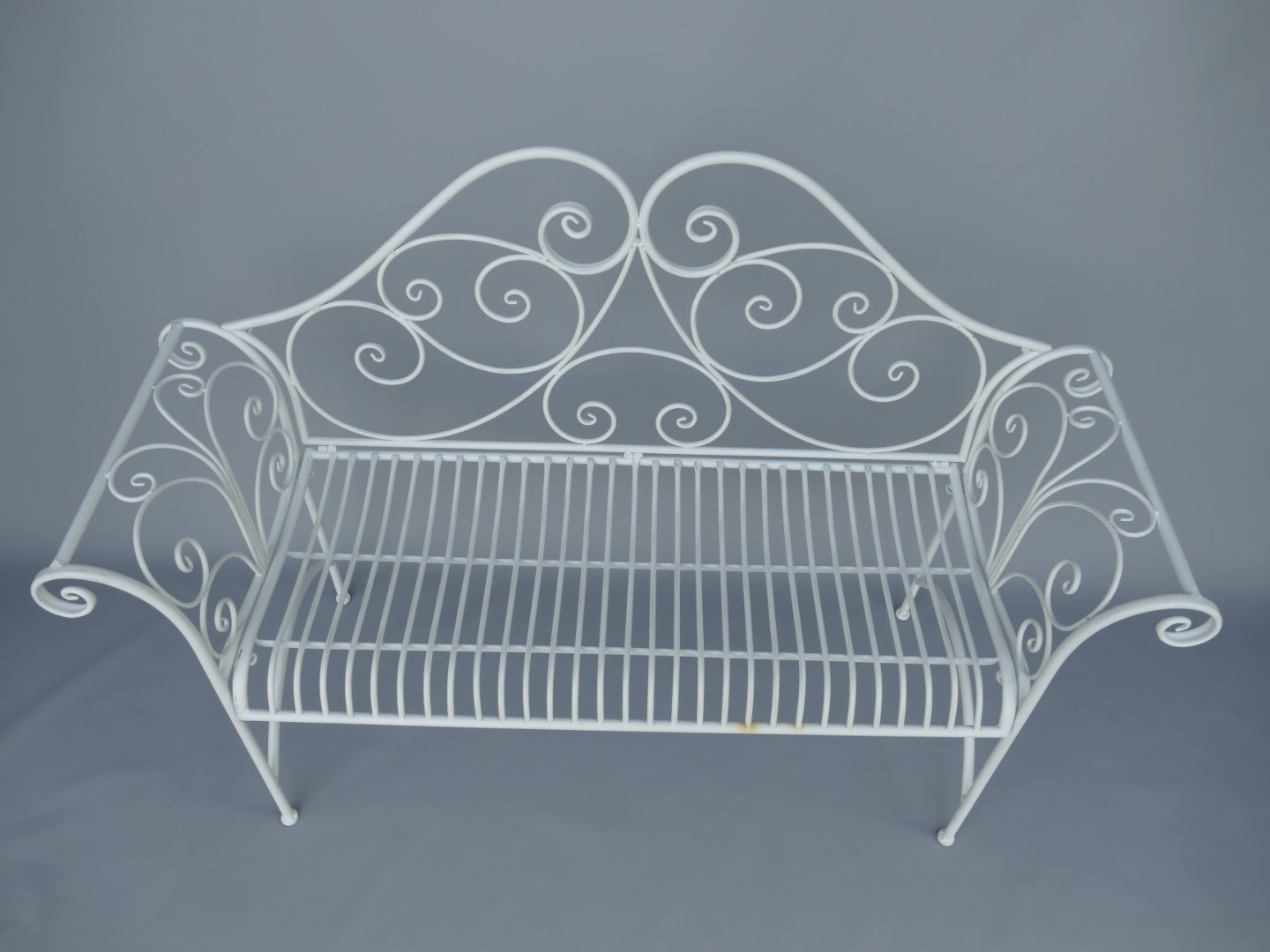 (*S)Bank Eisen rustikal weiss L.137-H.96cm