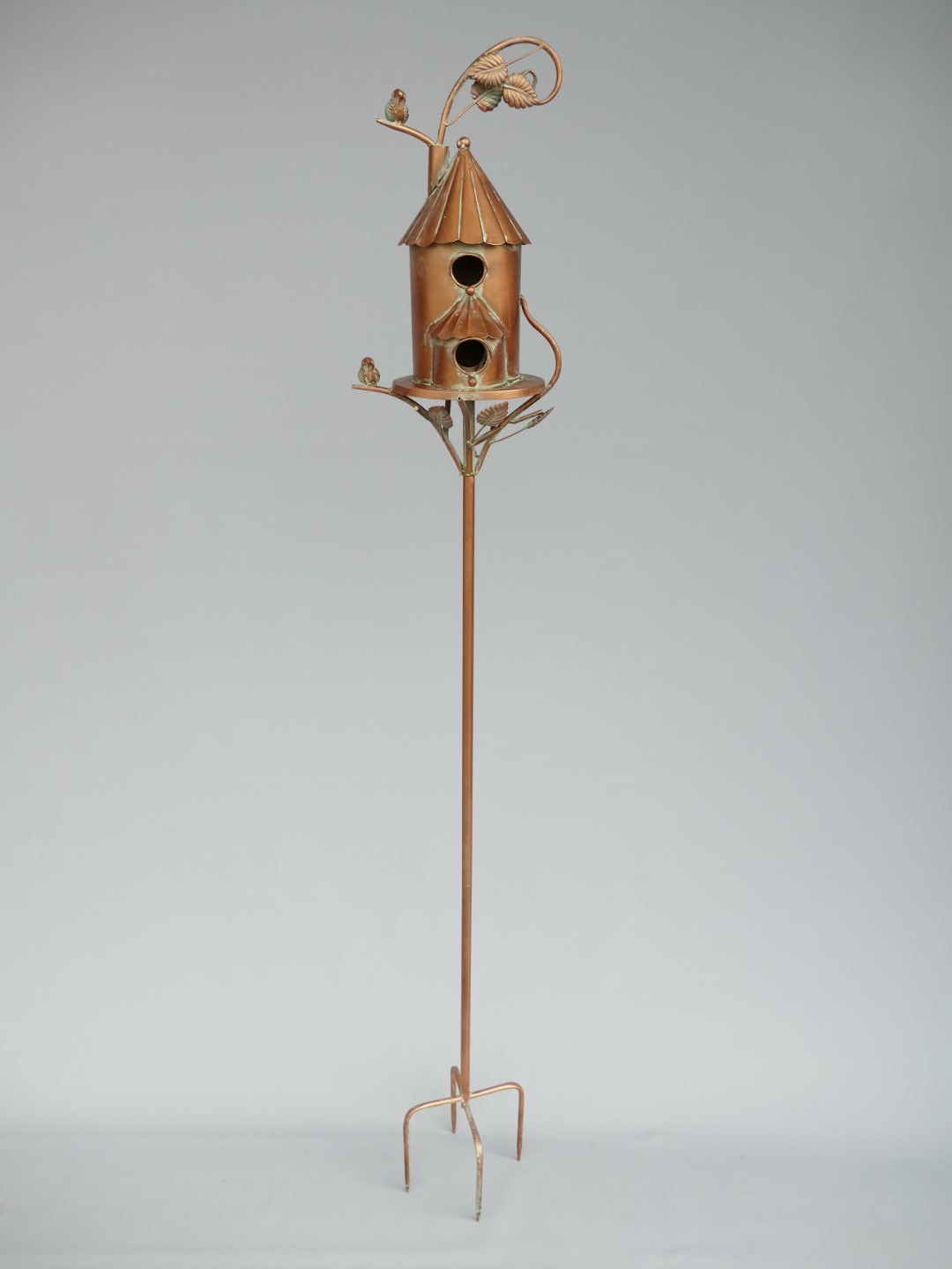 Vogelhaus Rund auf Ständer Kupfer farbig H.178cm