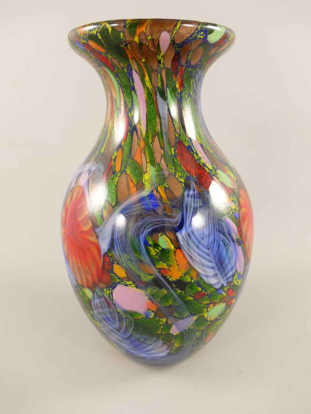 Glas Vase Murano farbe H.37x22cm