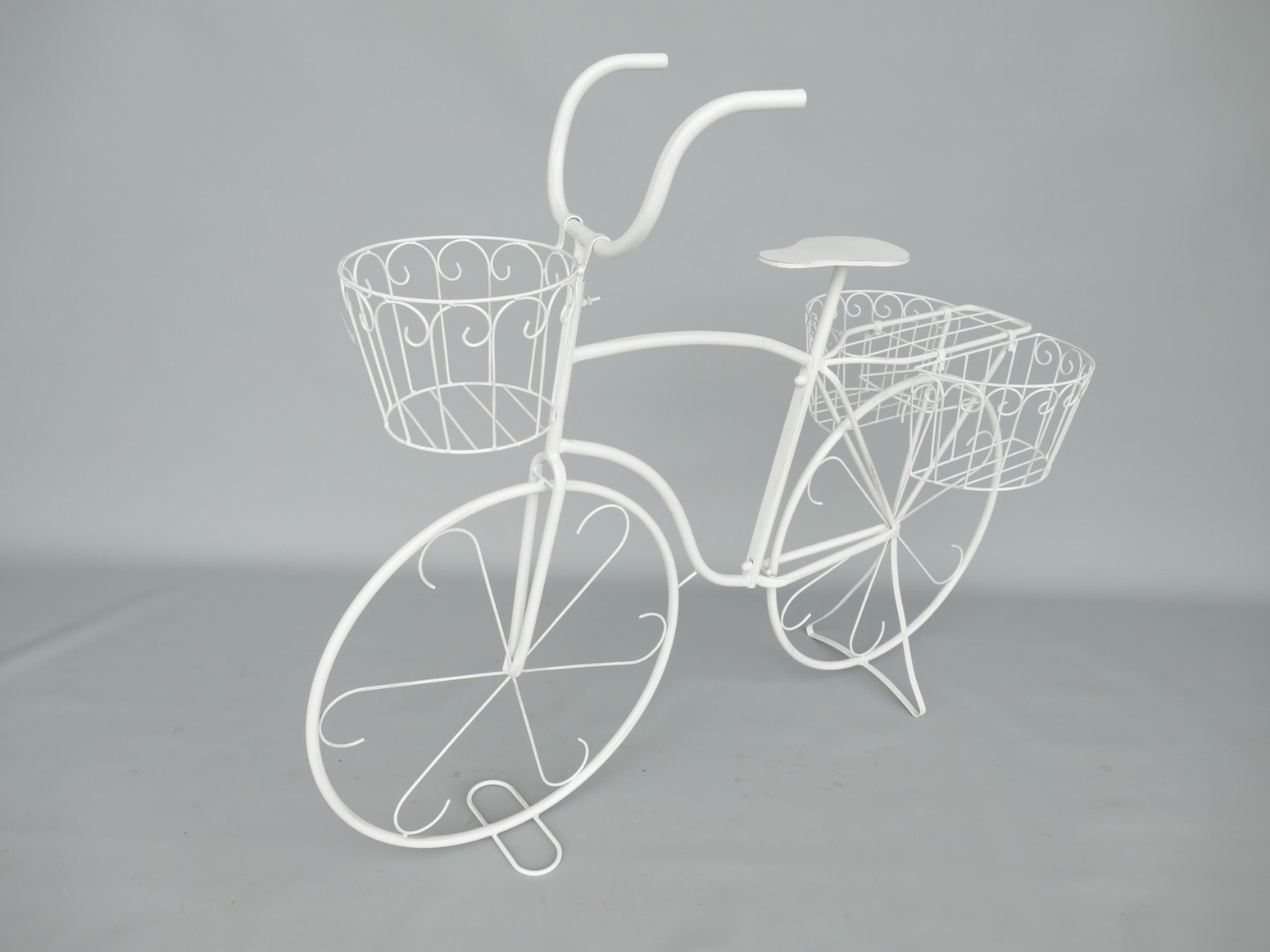 (*S) Blumen FAHRRAD rustik weiss L.112cm