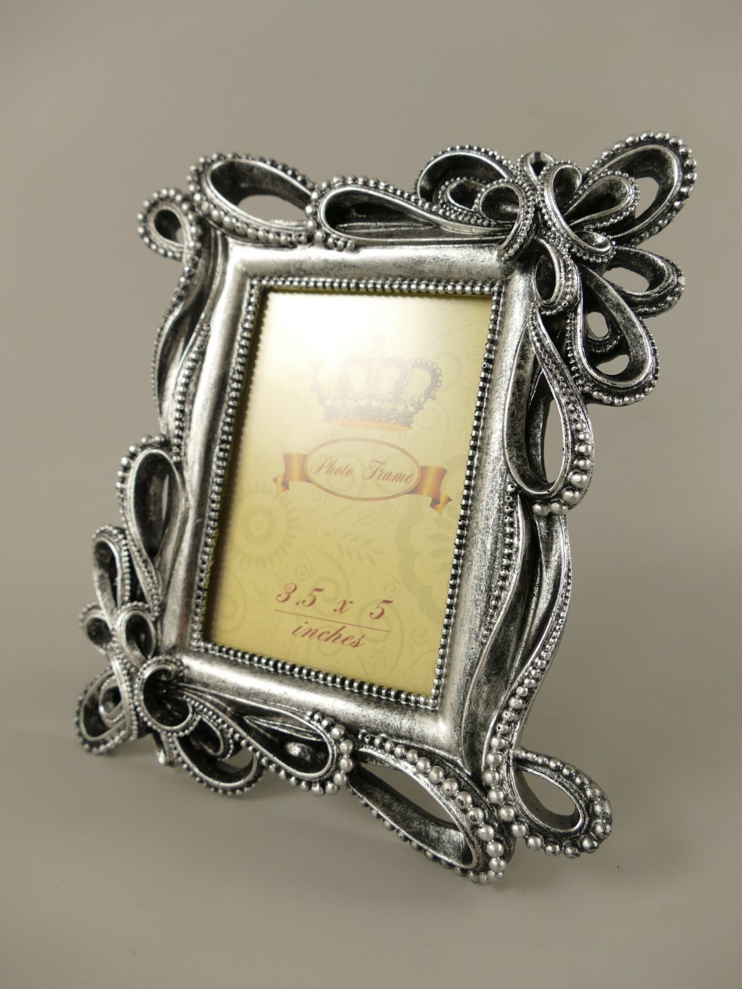 #Bilderrahmen(3,5x5) Polyst. Silber farbig H.20cm