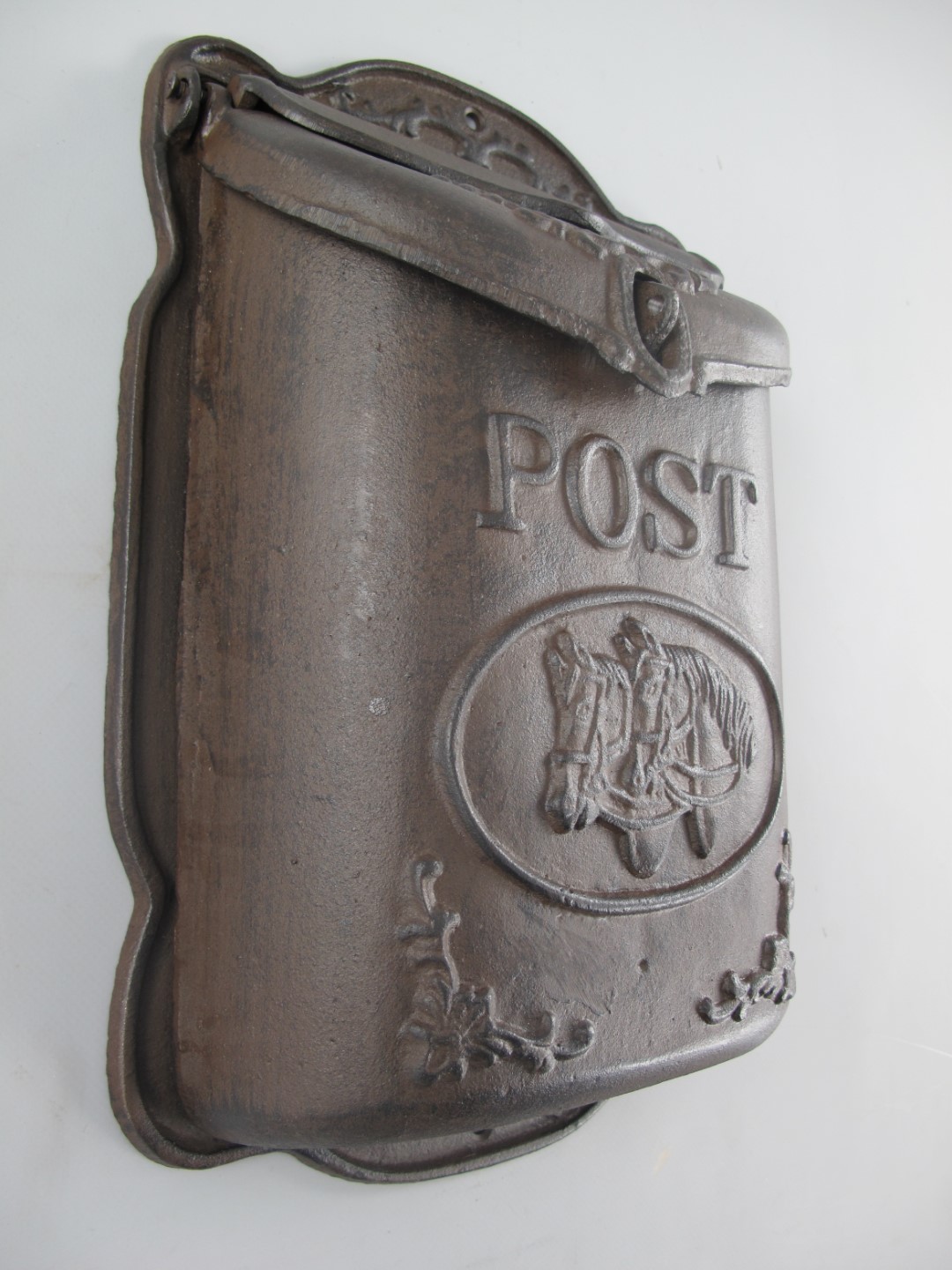 Wandbriefkasten Gußeisen rustikal braun H.40x26cm