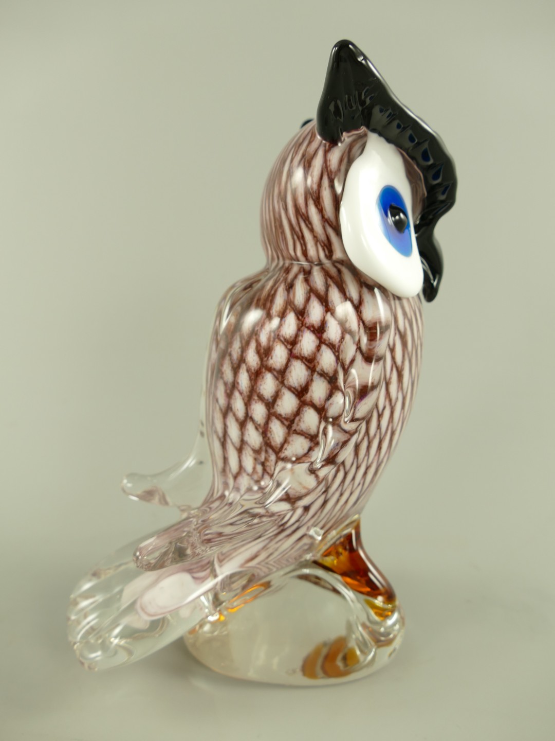 Glasfigur Murano styl Eule farbe H.25cm