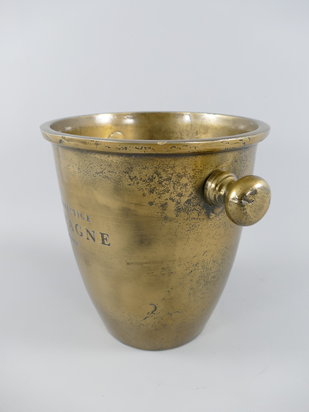 Weinkühler Sektkühler Alu Bronze Antik H.25x31cm