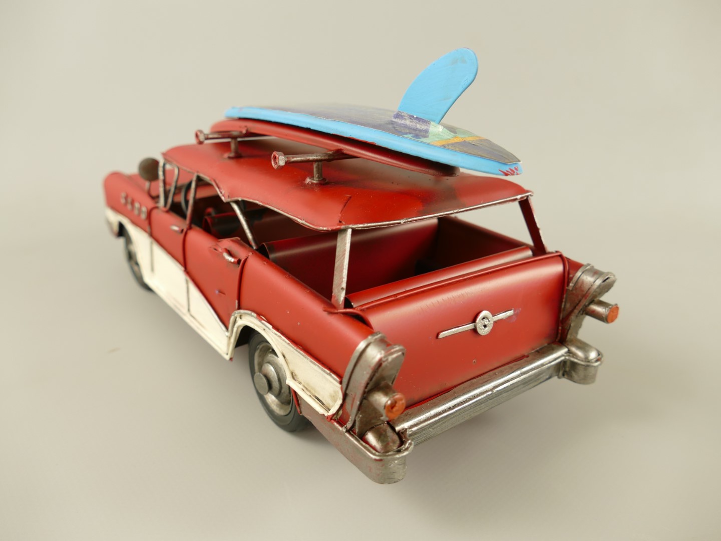 *ANG. Auto mit Surfbrett Antik Eisen L.28cm