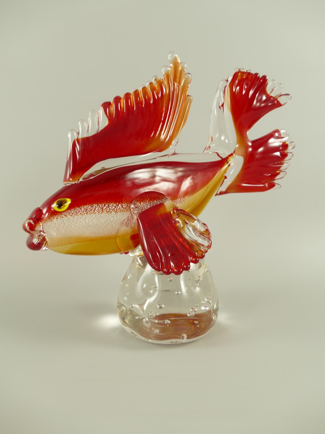 *ANG. Glasfigur Fisch farbe H.24cm