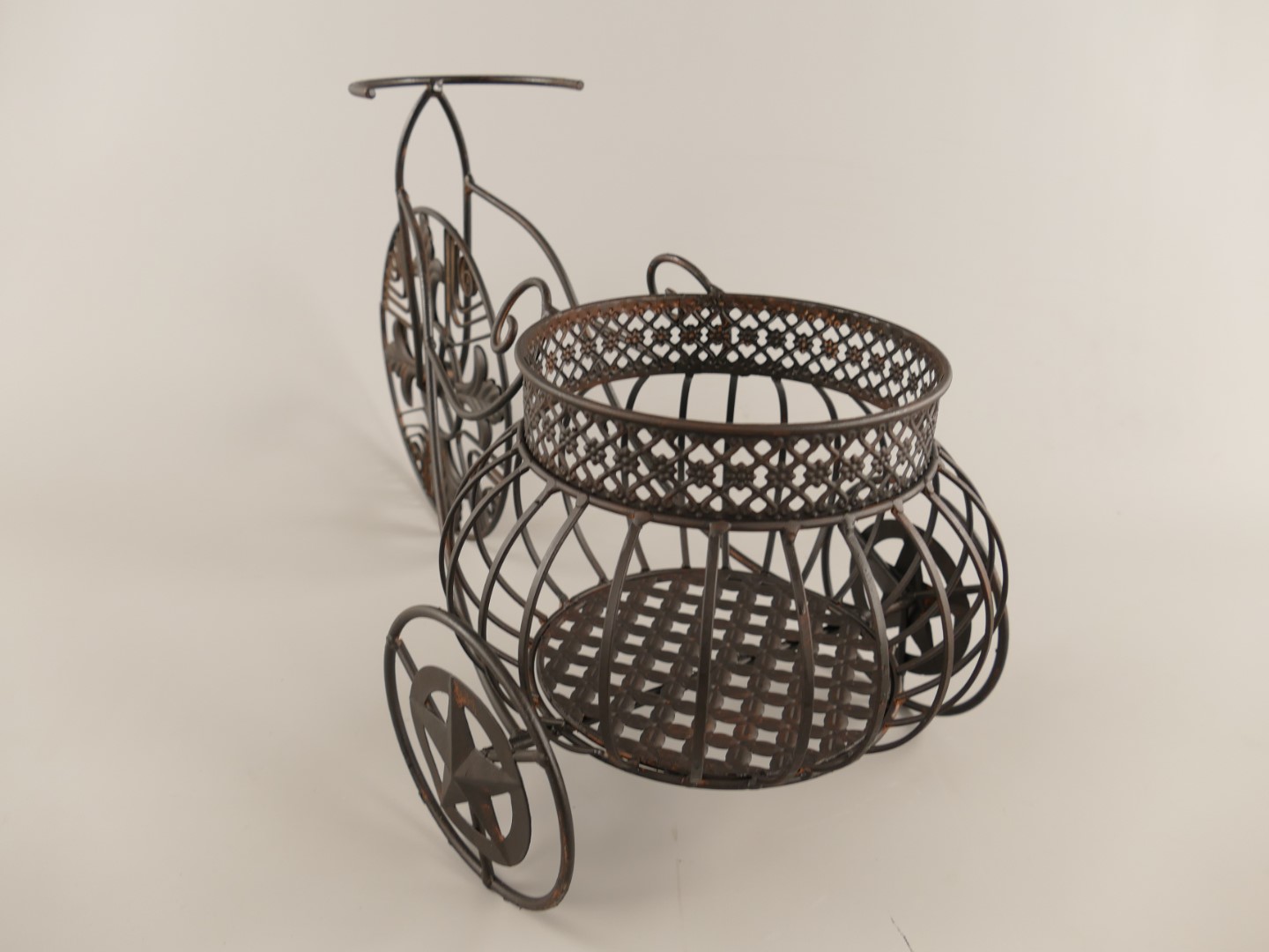 Blumenkorb Dreirad Eisen rust. braun L.56x31cm