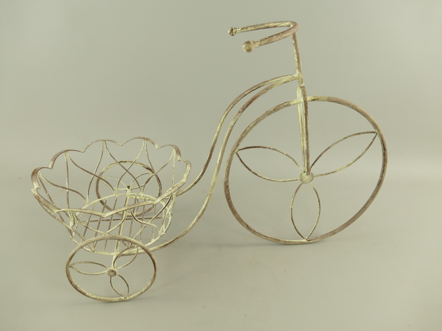 Blumen FAHRRAD weiss rustikal L.62cm