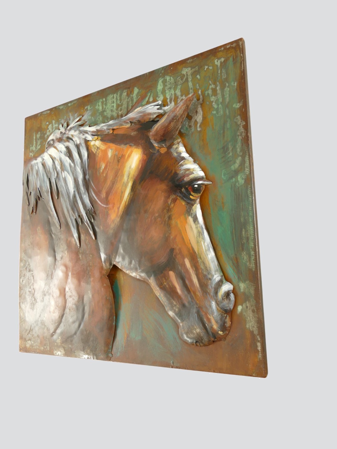 (*) Metallbild (3D)Eisen Pferd L.60x60cm