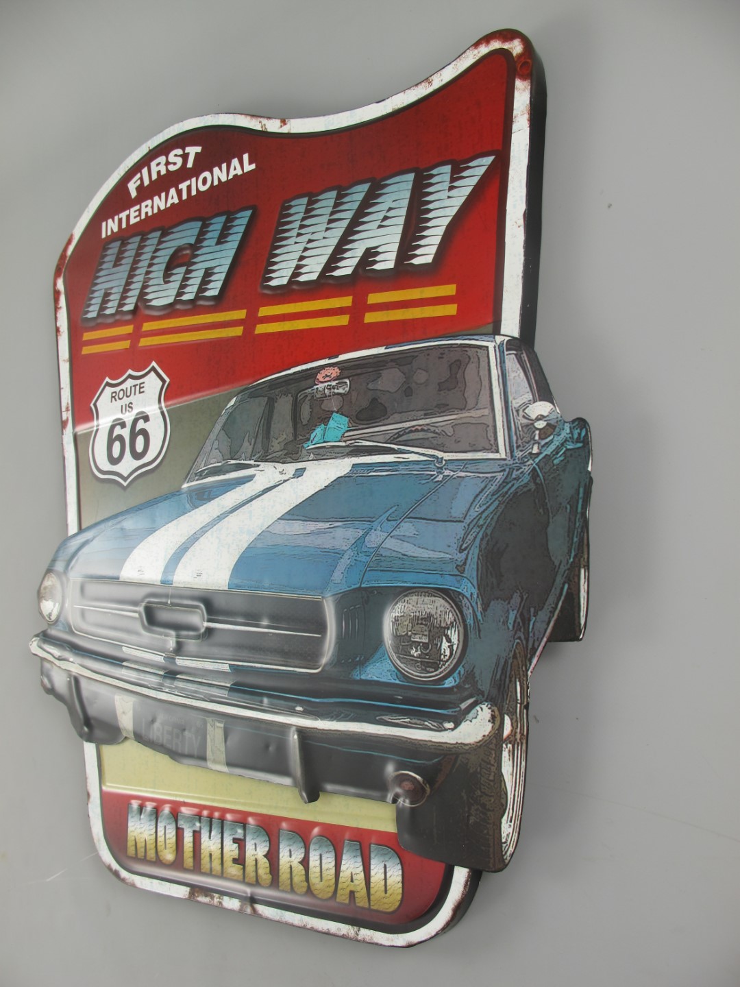 Wandschild(Gestanzt) Eisen High Way H.75x60cm