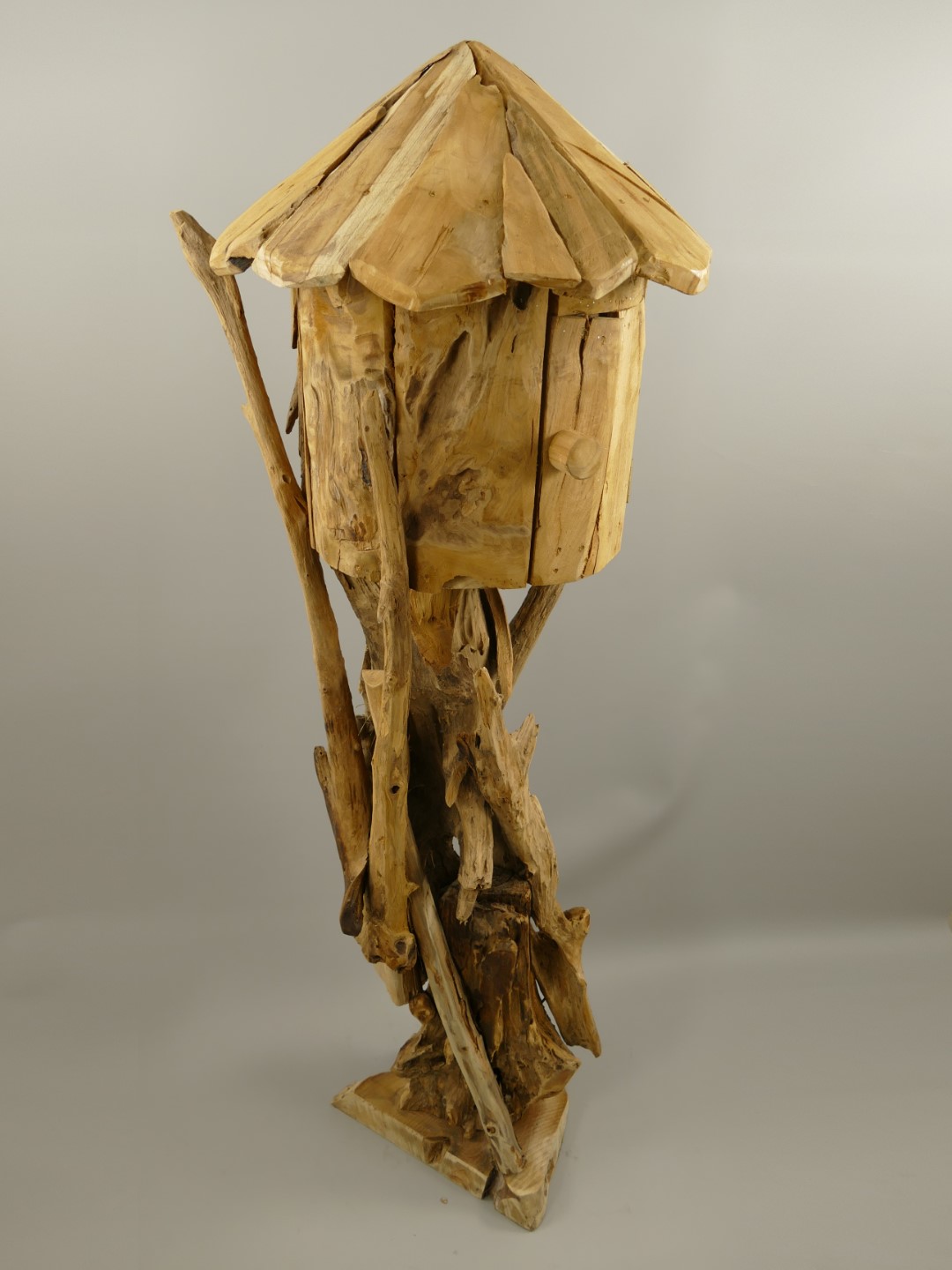 (*)*NT Vogelhaus Teak Holz H.150x55cm