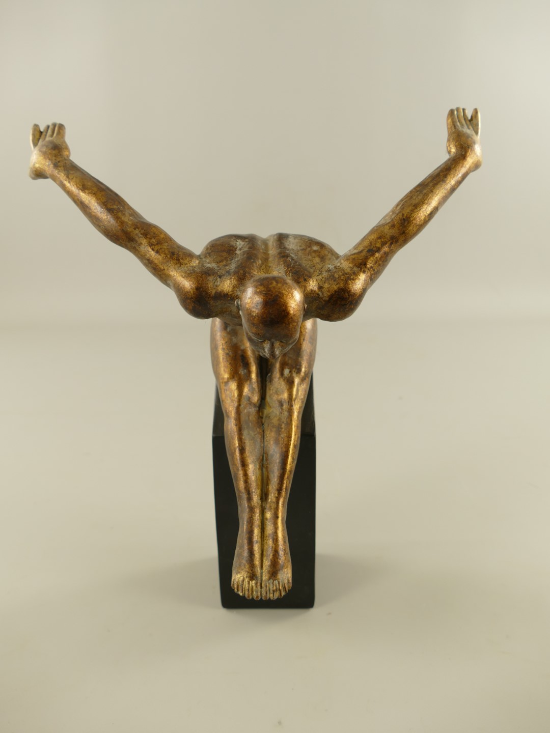 *NT Schwimmer(WACKEL)Polyst. Schwarz/Bronze H.34cm