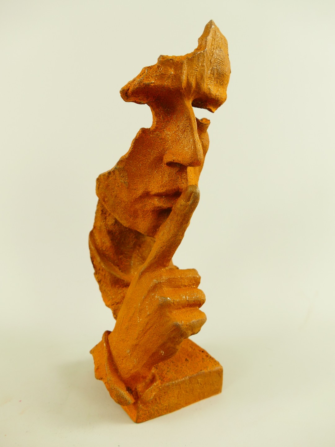 Gesicht Gußeisen Naturrost Farbig H.27x11cm