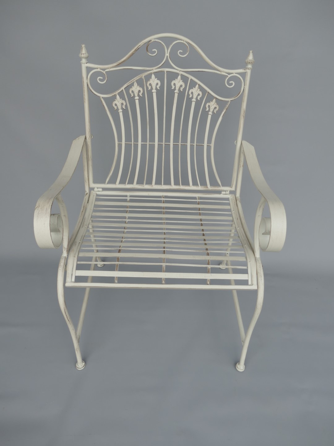 Stuhl Eisen rustikal weiss H.95cm