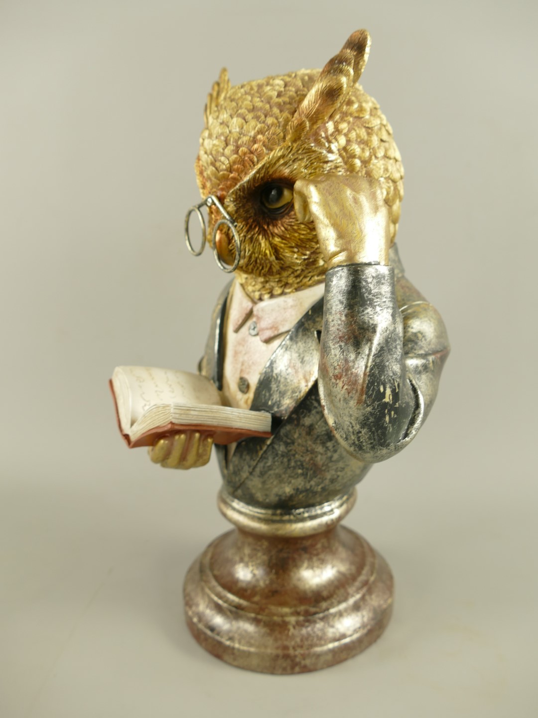 Figur Polystein Eule farbig H.35x22cm