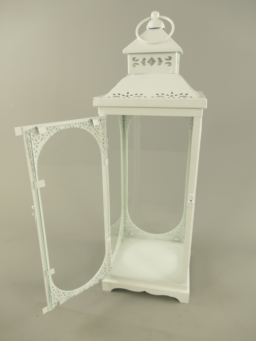 Laterne rustikal weiss Eisen H.25/34/50cm
