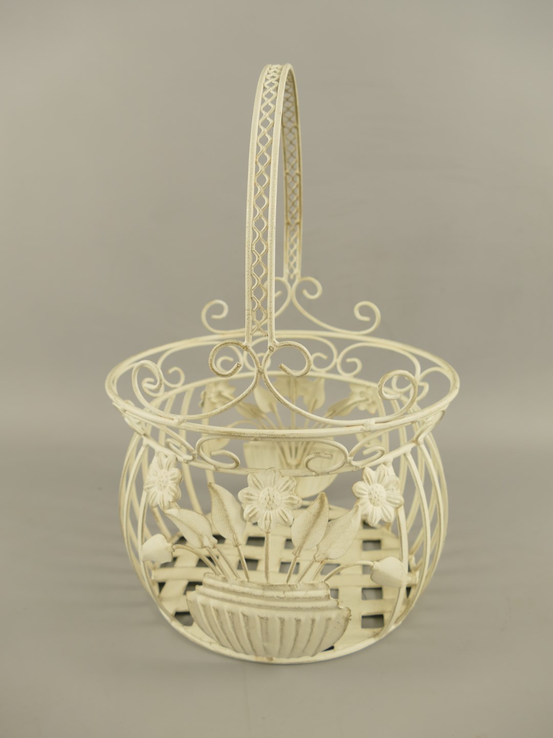 Korbset Eisen weiss Set/2 H.32/38cm
