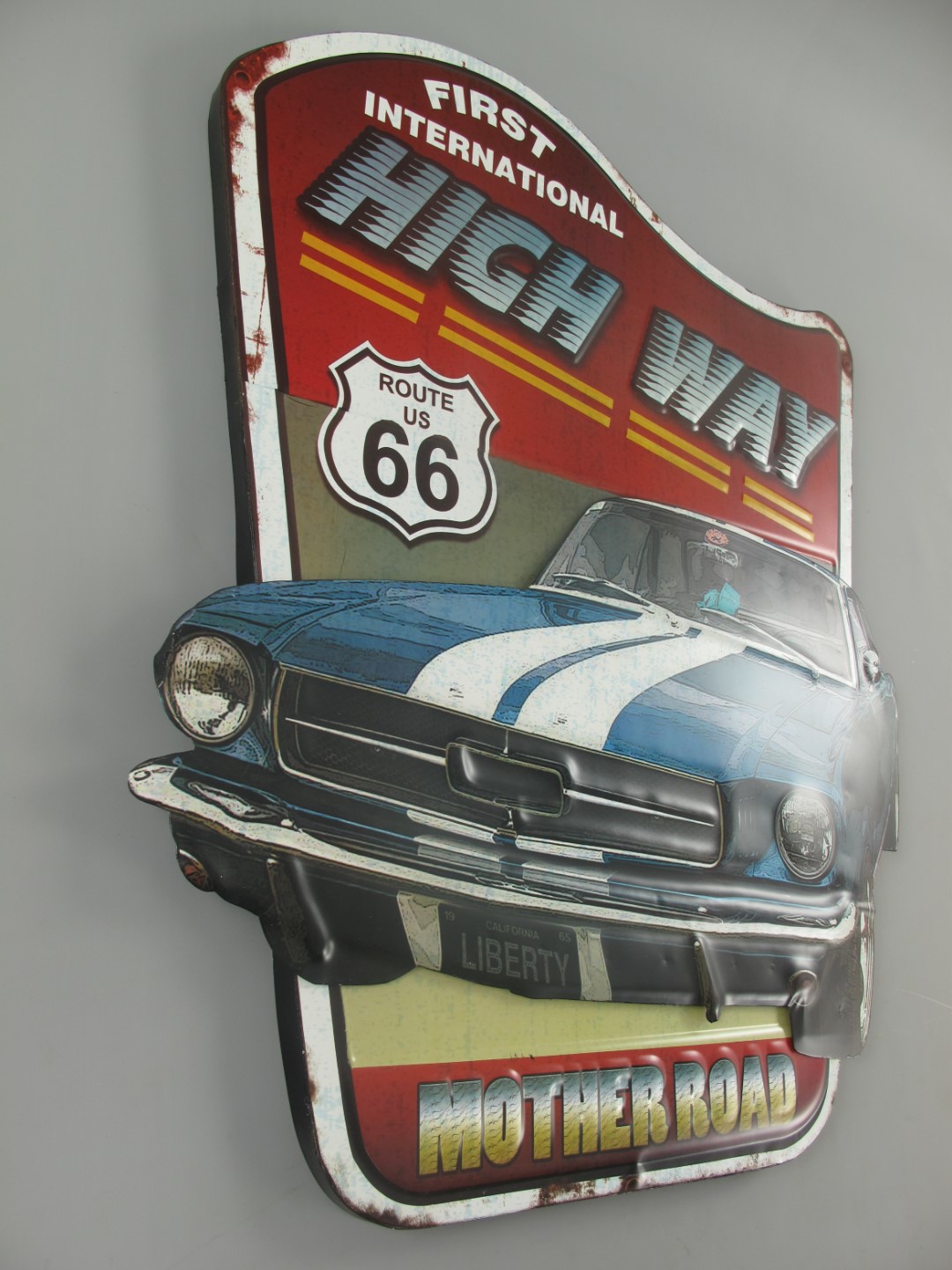 Wandschild(Gestanzt) Eisen High Way H.75x60cm