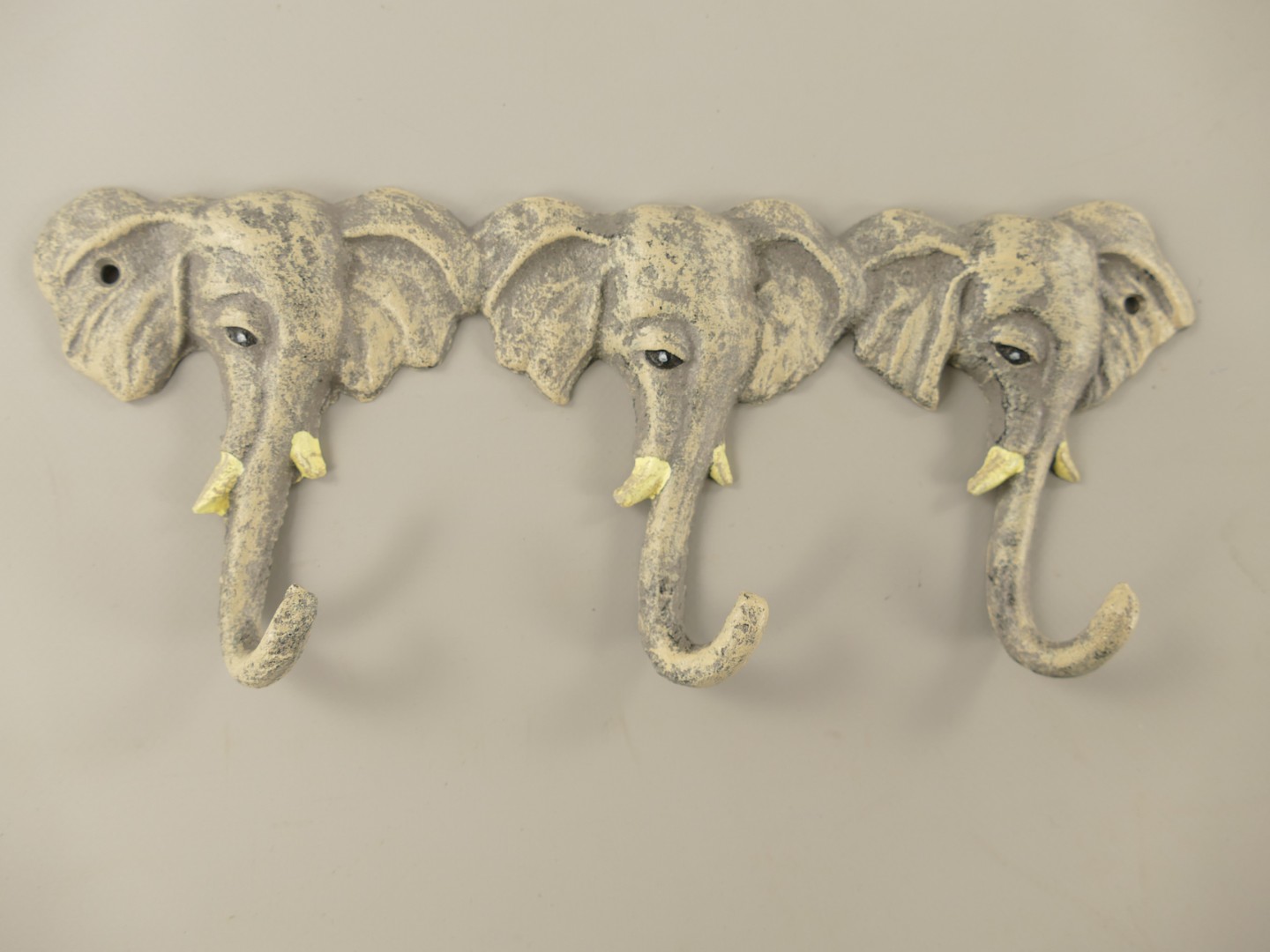 Wandhaken Gusseisen Elefant farbig L.28cm P/St.