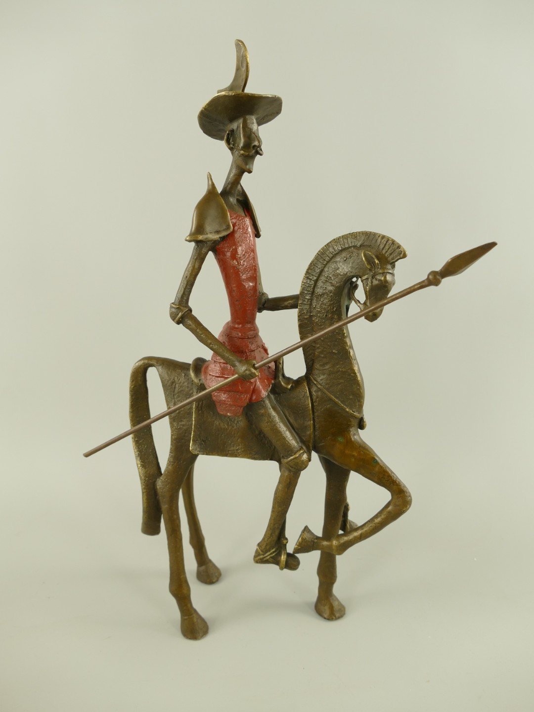 Figur Bronze Salvador Dalí Reiter Farbig H.44cm