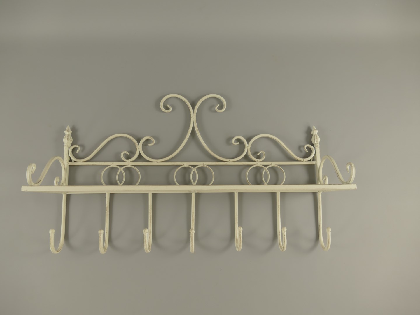 Wandhaken/ablage Eisen rustikal weiss L.65cm