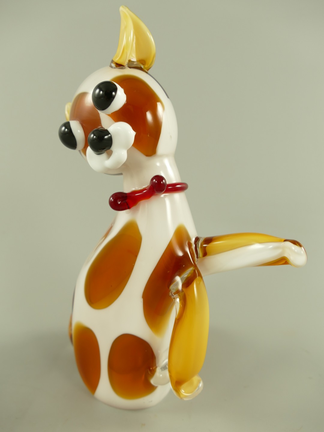 Glasfigur Murano styl Katze farbe H.24cm