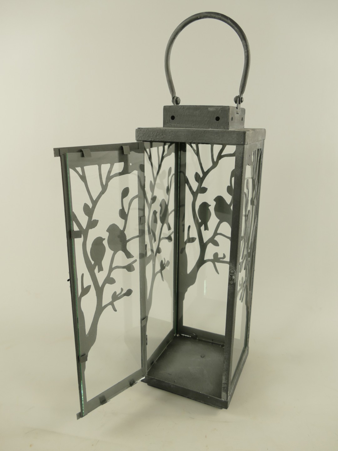 Laterne rustikal Schwarz Eisen  H.58cm
