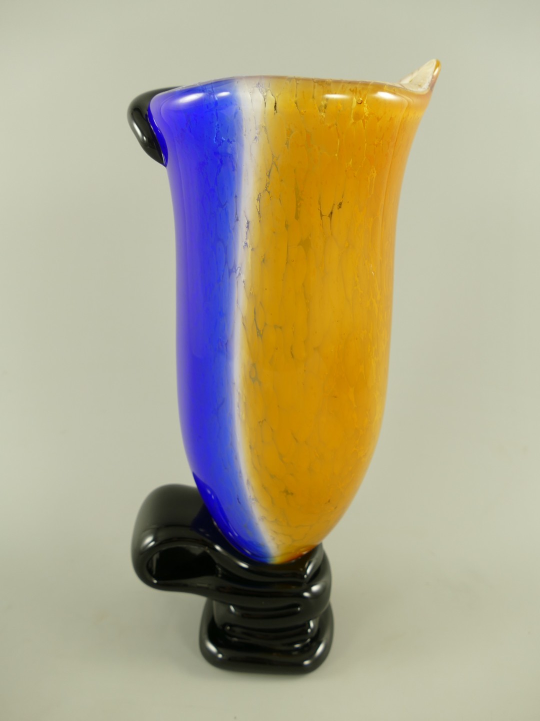 Glas Vase mit Gesicht farbe H.17cm
