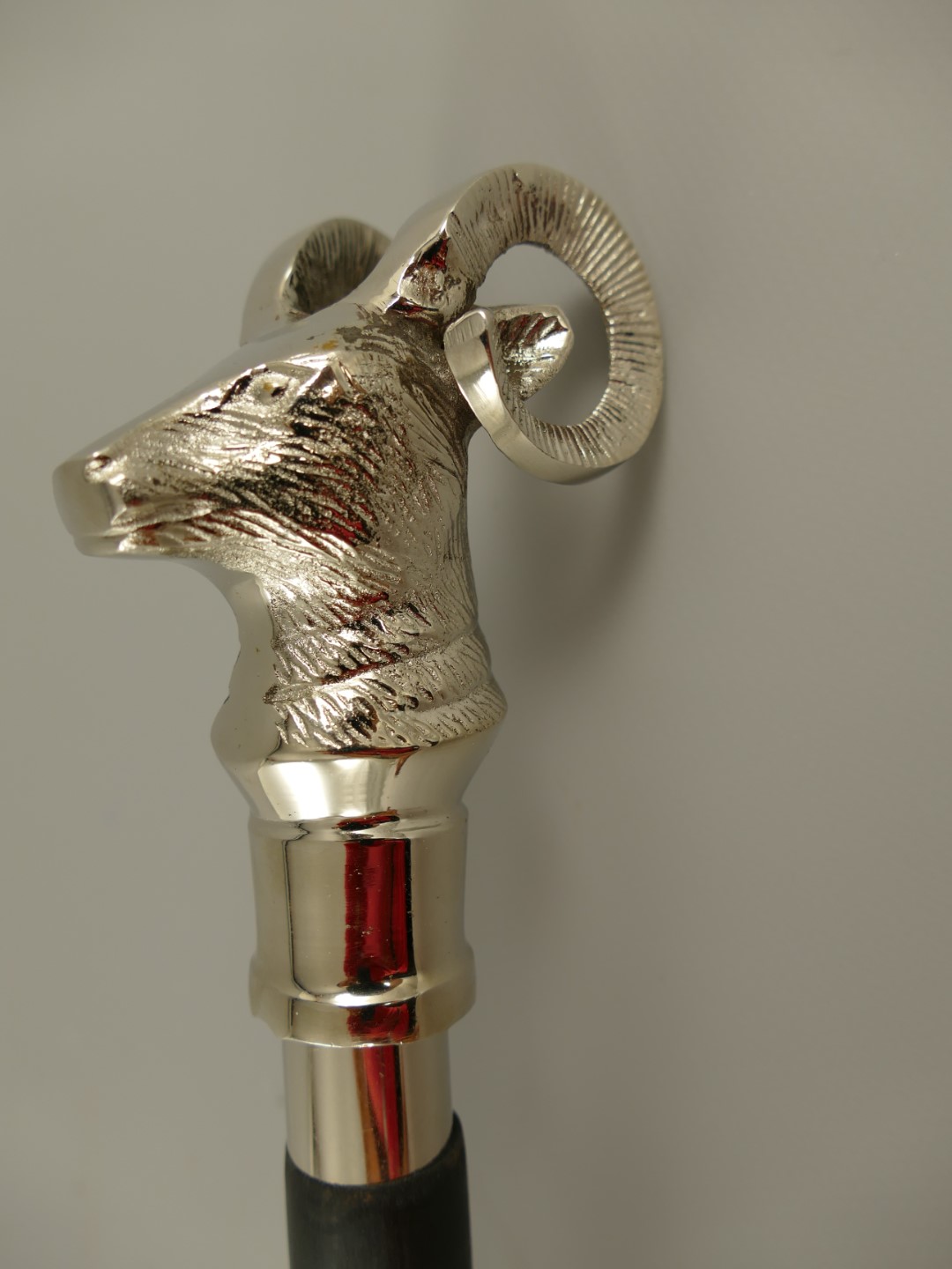 Spazierstock Steinbock schwarz Holz/vernick L.95cm