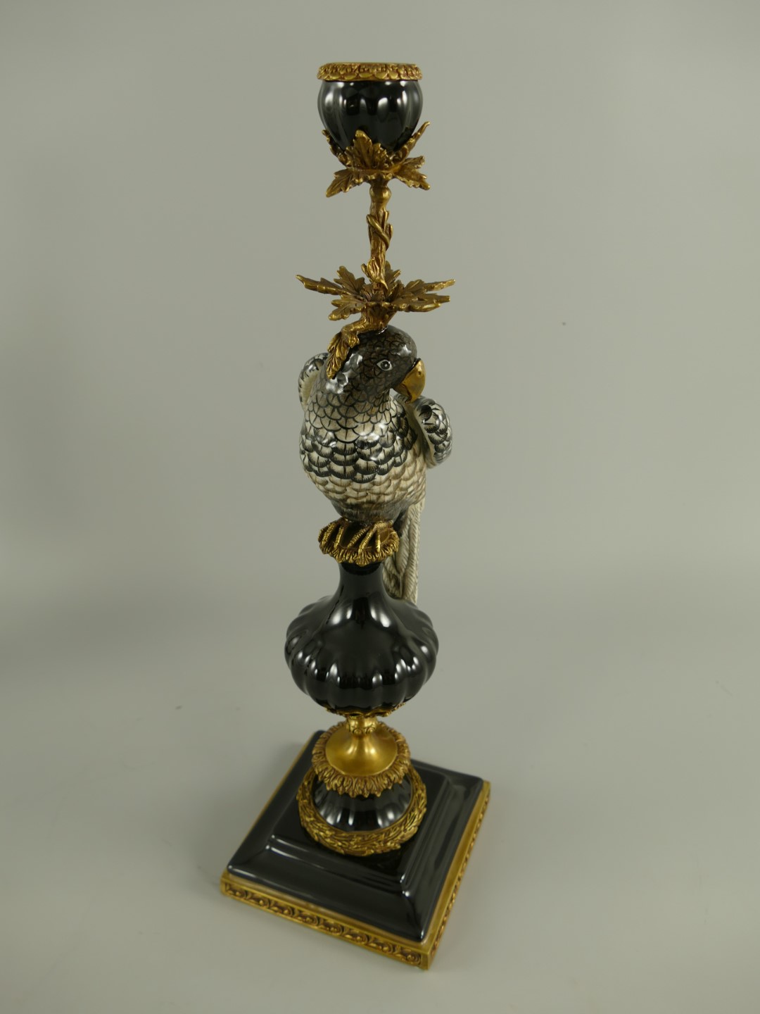 *NT Porzel./Bronz Papagei Links/Rechts H.48cm SET!