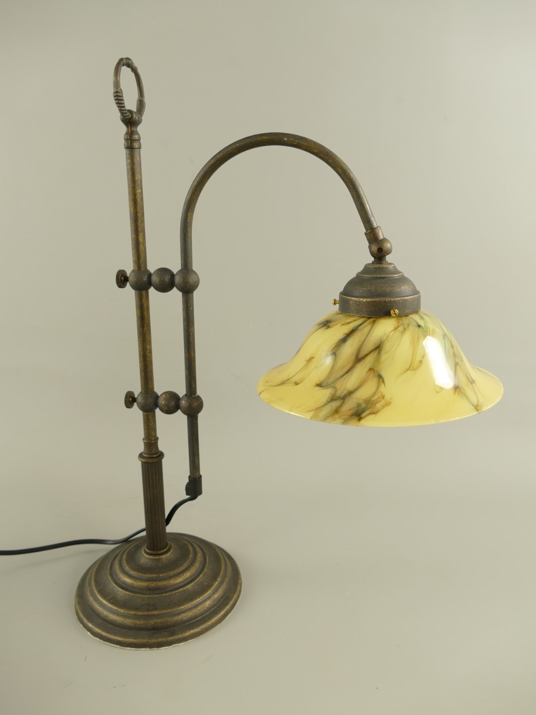 Lampe Messing brün. Schirm(215.090GM) H.50cm
