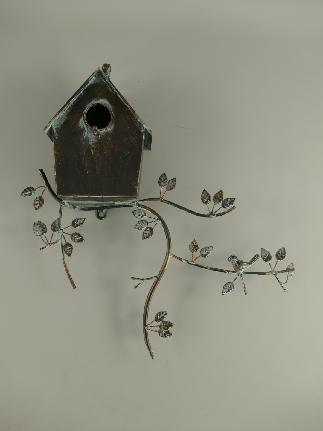 Wand Vogelhaus Schwarz Grau H.50cm