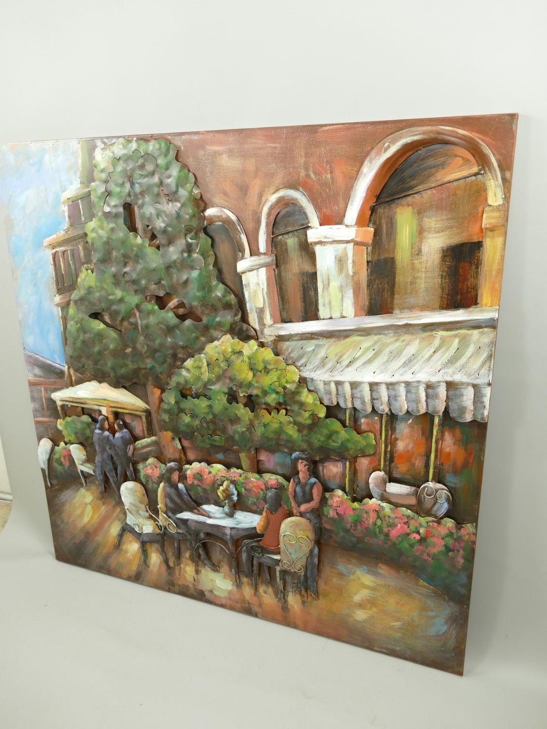 #(*)Metallbild (3D) Eisen Terrasse H.100x100cm