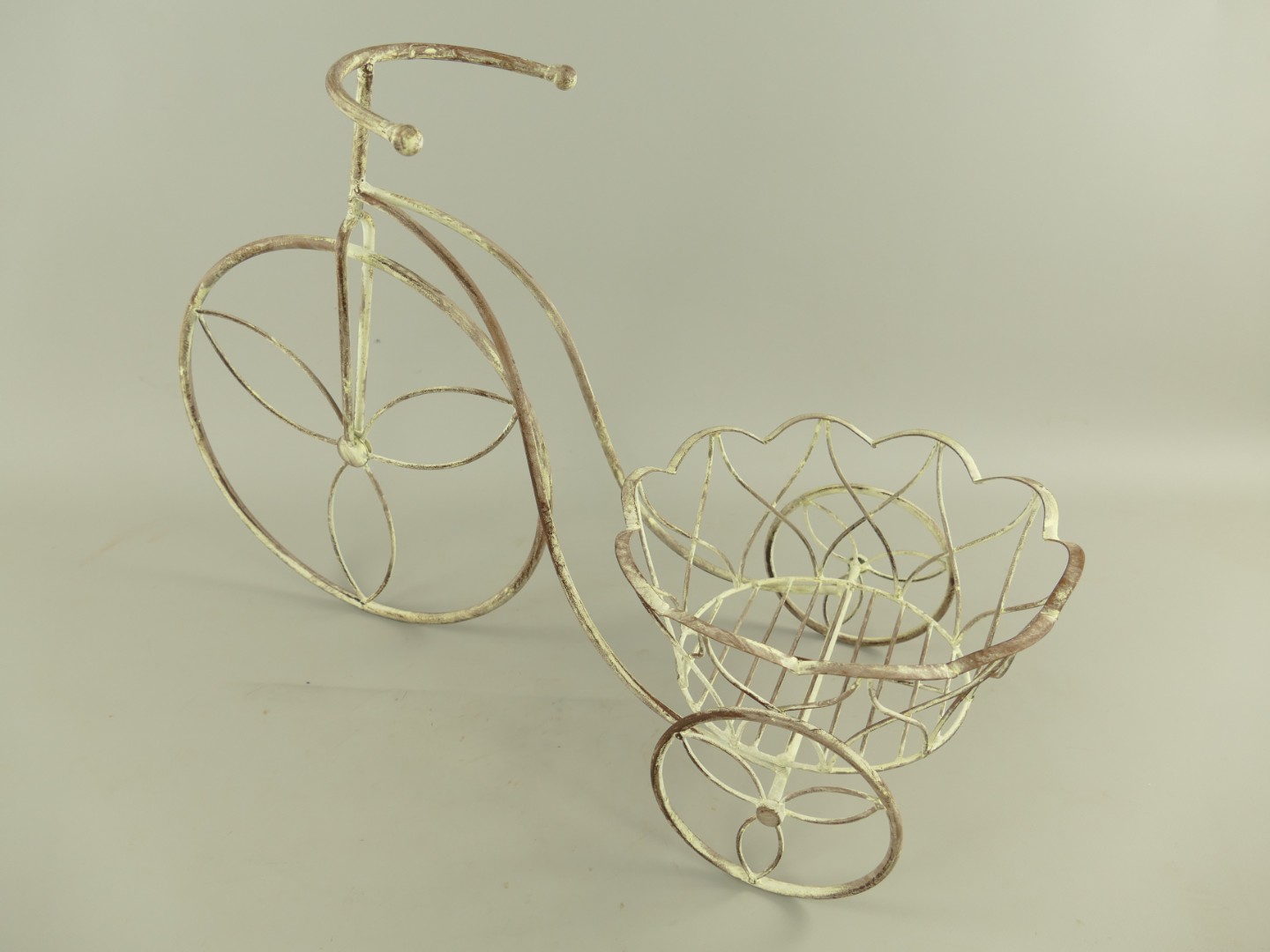 Blumen FAHRRAD weiss rustikal L.62cm