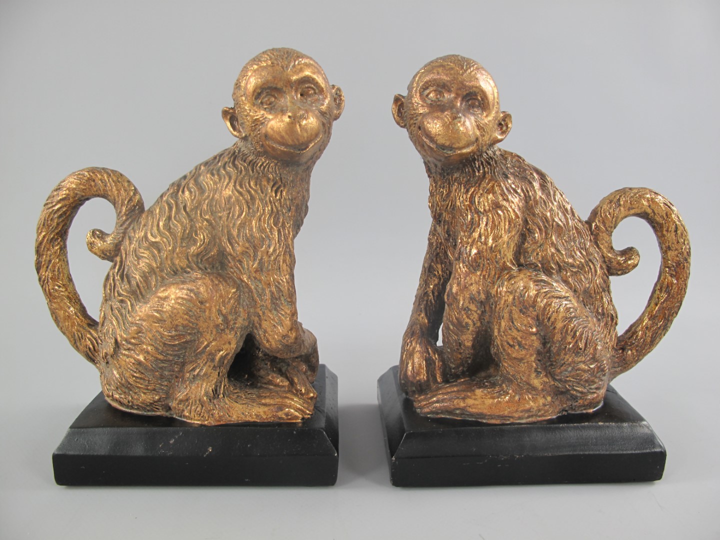 Buchsturzen AFFEN Polystein GOLD  H.19cm