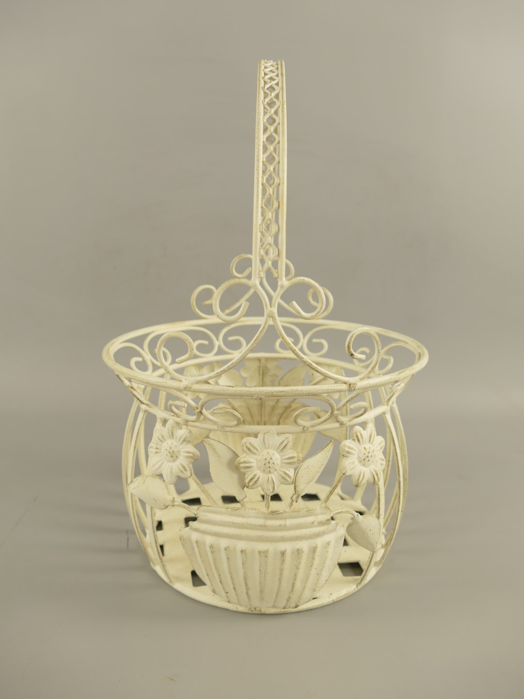 Korbset Eisen weiss Set/2 H.32/38cm