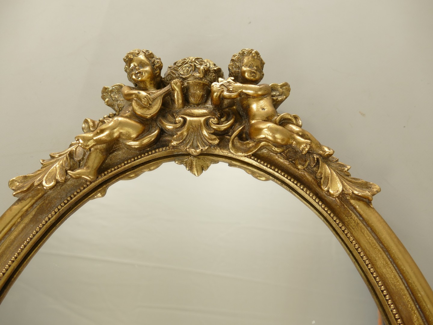 Wandspiegel Engel Polystein GOLD farbig H.58cm
