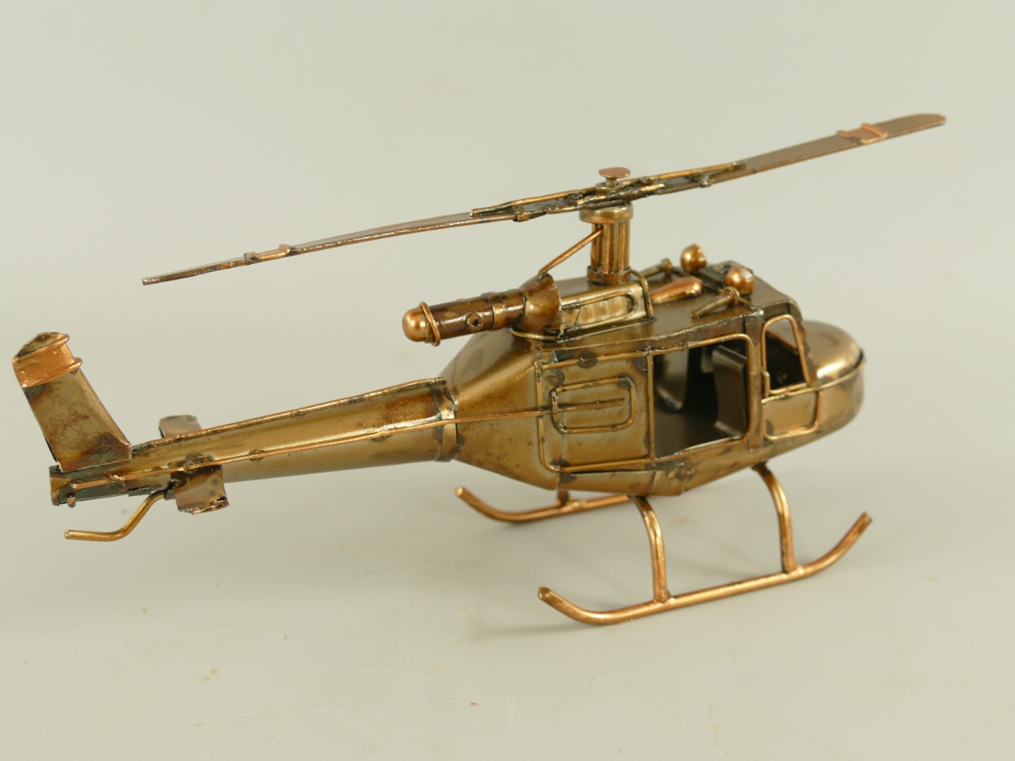 Hubschrauber Antik Eisen metallic farbig L.23cm