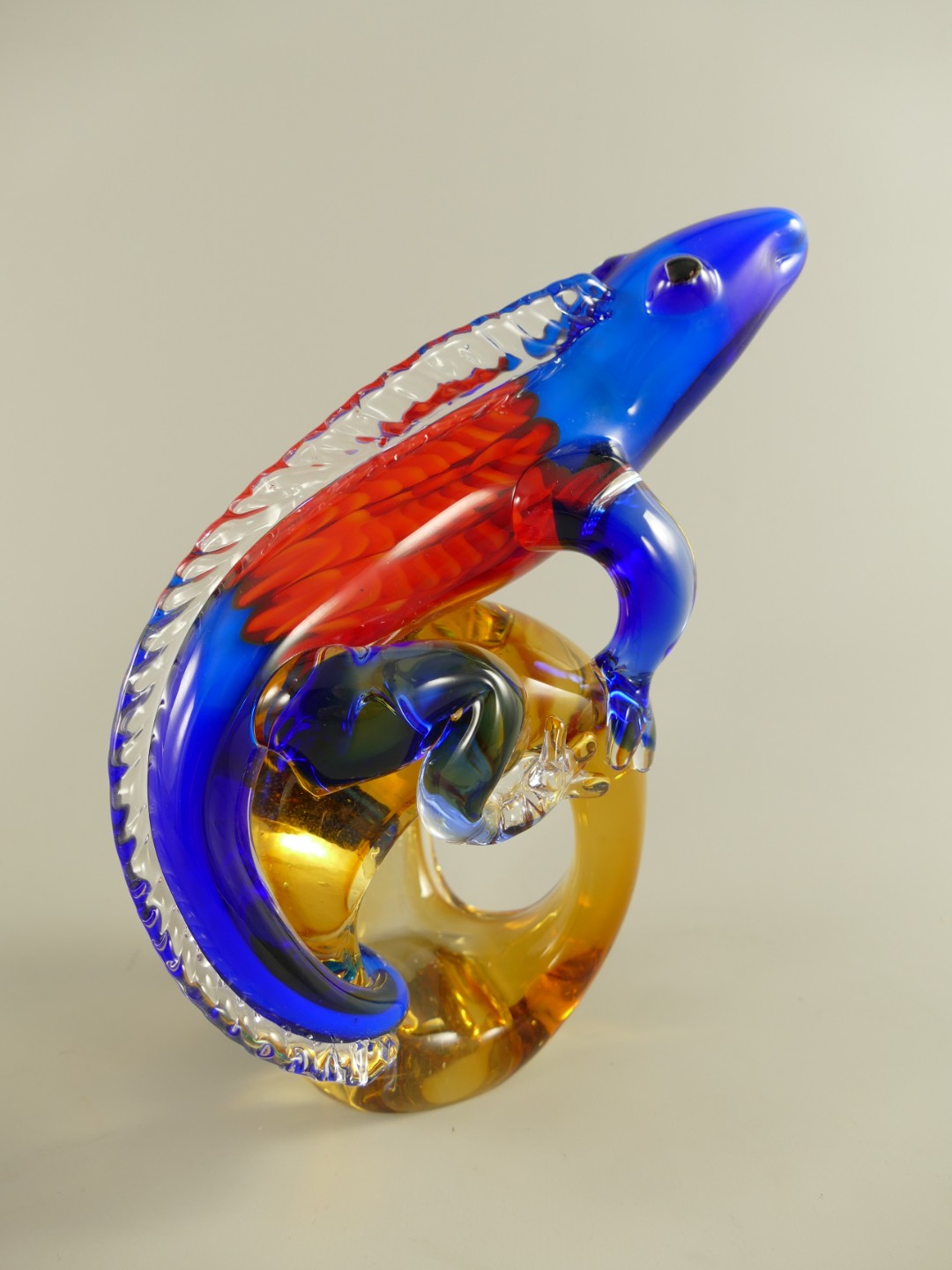 Glasfigur Chamäleon farbe H.23x20x12cm