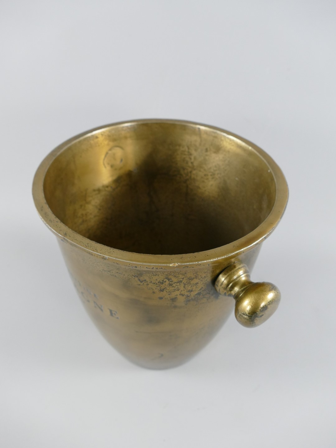 Weinkühler Sektkühler Alu Bronze Antik H.25x31cm