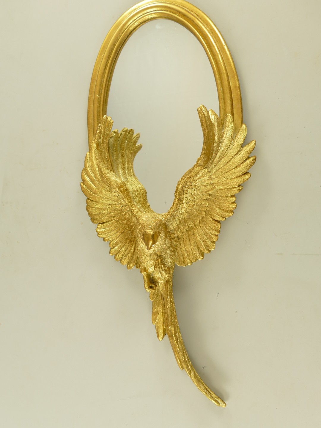 Wandspiegel Papageien Polystein gold H.59cm