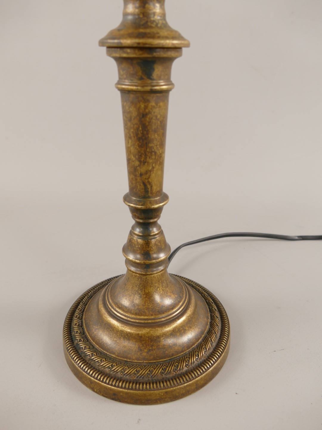 Pilzlampe Messing brün(Glas farb. WEISS) H.40cm