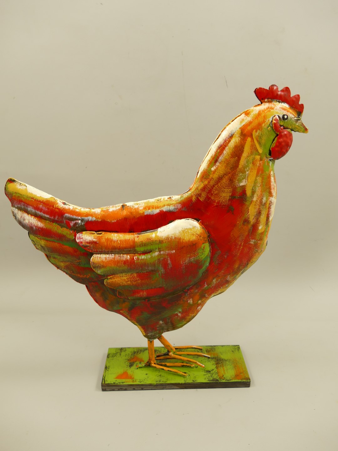 RAUS*PREIS Hahn Eisen farbig H.48cm