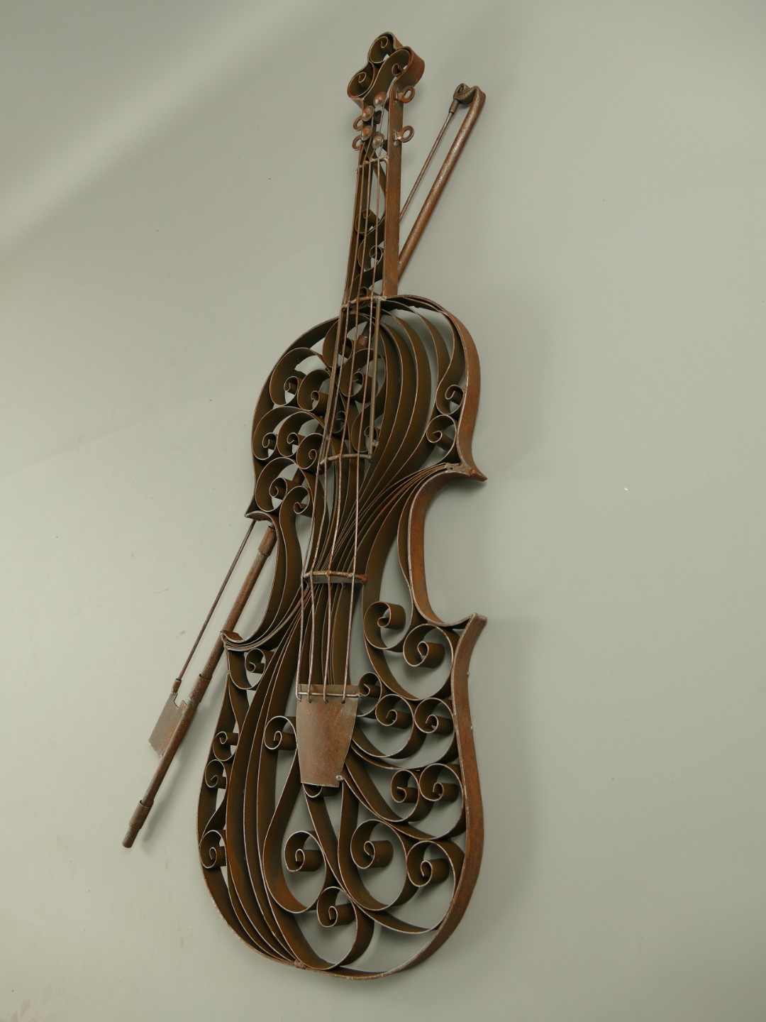 Wanddeko Geige rustikal Eisen H.84x42cm