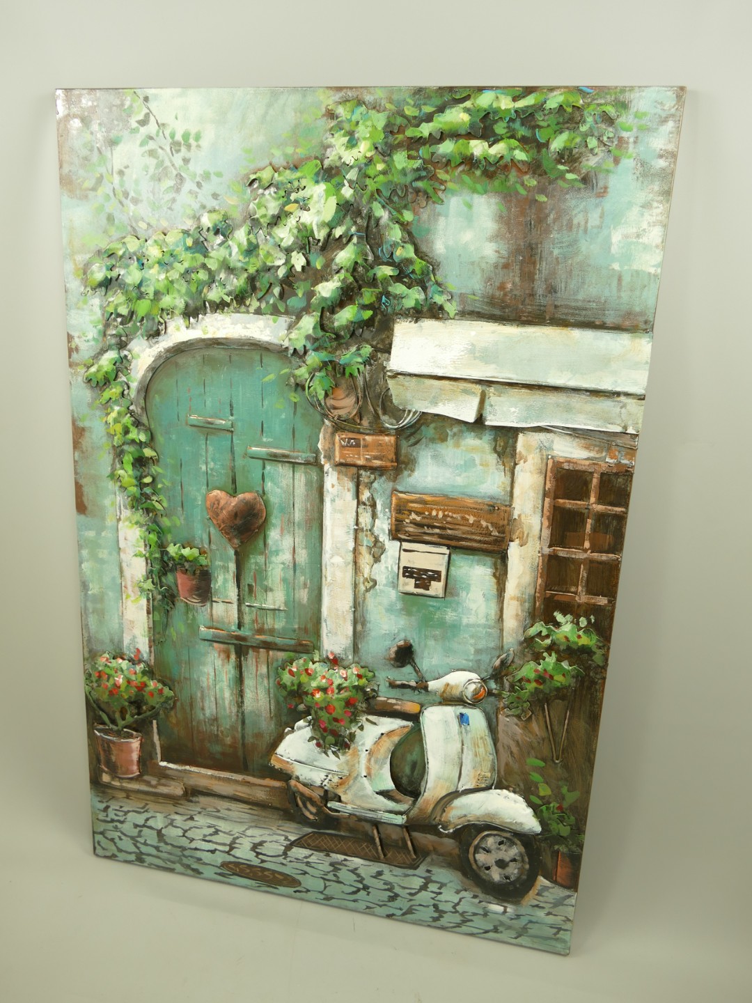 (*) Metallbild (3D) Eisen Scooter H.120x80cm