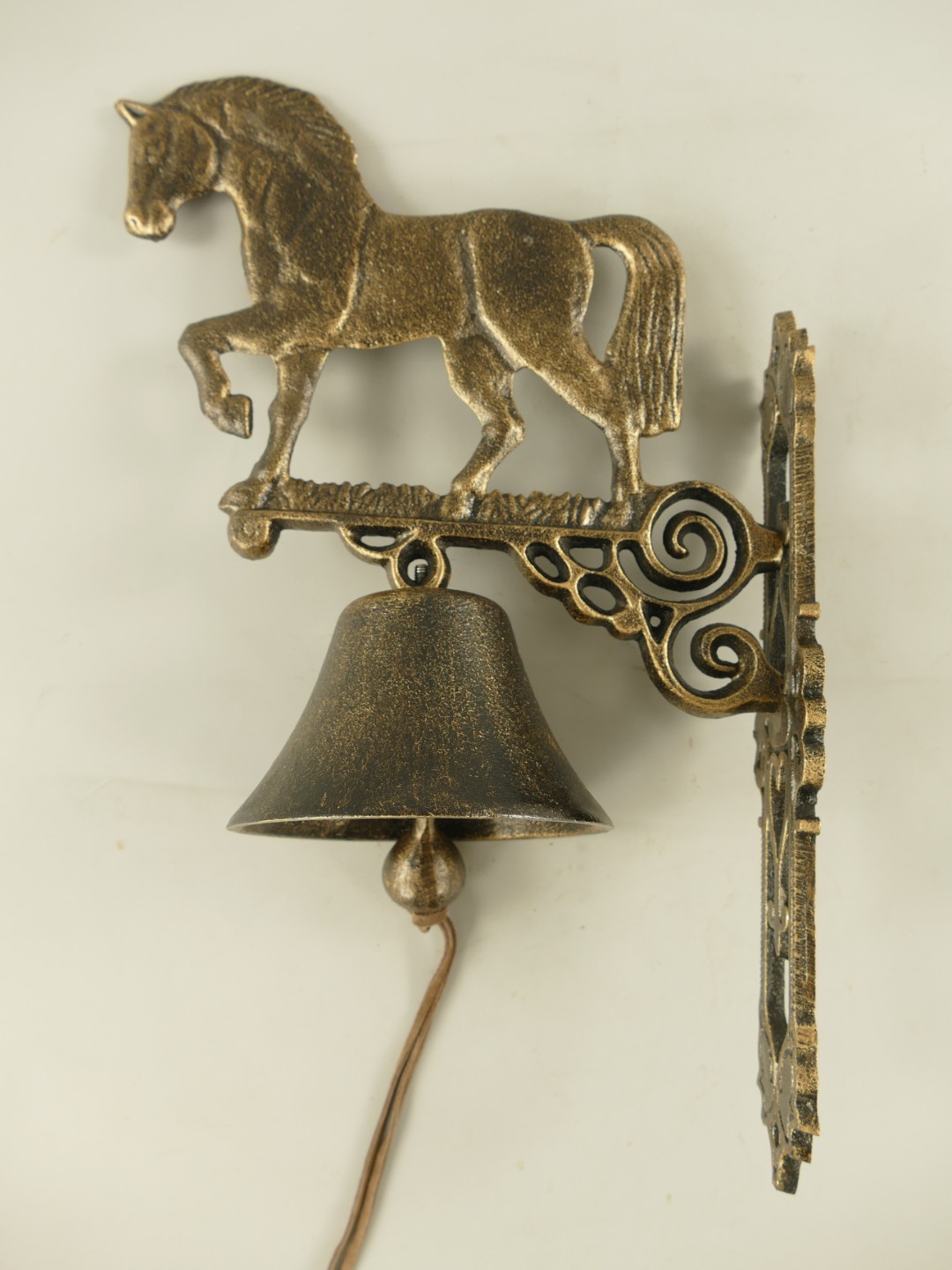 *NT Wandglocke Gußeisen Pferd braun H.44cm P/St.